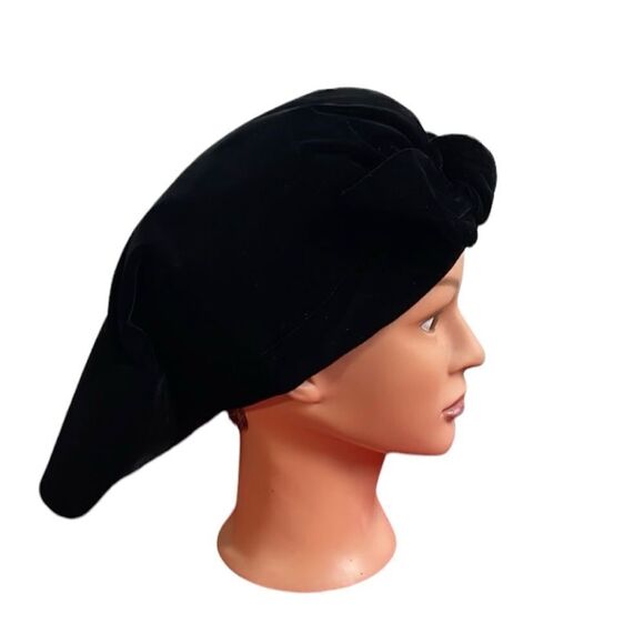 **Host Pick** VTG Yves Saint Laurent Velvet Beret Hat with Bow Circa 1960 - Picture 3 of 16